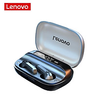 Lenovo QT81 Wireless BT Headphone Semi-in-ear Sports Earbuds BT5.0 Chip Battery Display Screen Touch Control White(New