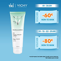 Kem Rửa Mặt Tẩy Tế Bào Chết Ngừa Mụn Kiêm Mặt Nạ Thanh Lọc Vichy Normaderm 3in1 Scrub + Cleanser + Mask 125ml