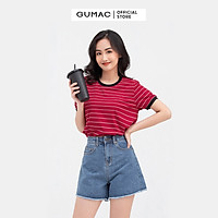 Áo thun nữ GUMAC ATB809 sọc ngang form dáng basic năng động, nhiều màu cá tính
