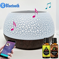 Combo Máy Khuếch Tán/ Máy Xông Tinh Dầu 1000ML Có LOA NGHE NHẠC + 2 Chai Tinh Dầu nguyên chất Sả Chanh + Vỏ Quế / Có Remote Điều Khiển Từ Xa / Thích Hợp Xông Tinh Dầu Phòng 15-80m2