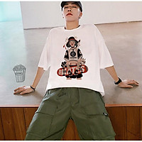 HXẢ HÀNG FREE SHIP Áo Thun Tay Lỡ Áo Thun Unisex Ninja Trượt Ván | Áo Phông Trắng