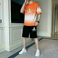 Set Bộ Thể Thao, Đồ Bộ Quần Áo Cổ Tròn, Đồ Bộ Thun Lạnh Mặc Mát. Có Ảnh Thật K085 2 màu Xanh và Cam size M L.