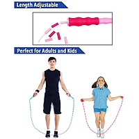 Soft Beaded Jump Rope Adjustable Tangle Fitness Training Skipping Rope