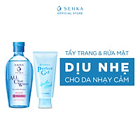 Bộ đôi nước tẩy trang và gel rửa mặt dịu nhẹ Senka