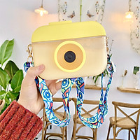 Bình nước hình máy ảnh cực cute 400ml có dây đeo xinh xắn