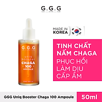 Tinh Chất Nấm Chaga G.G.G Phục Hồi, Làm Dịu, Cấp Ẩm, GGG Uniq Booster Chaga 100 Apoule 50ml