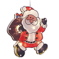 Christmas Hanging Lights LED Window Lights With Suction Cup Battery Powered LED Christmas Window Lamp Elk Snowmen Xmas