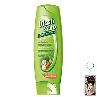 Dầu xả hạt bơ mỡ dành cho tóc hư tổn Wash&Go Conditioner Shea Butter 180ml + Móc khóa