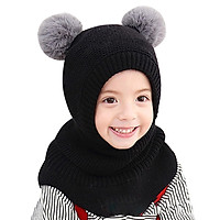 Cute Child Knitted Hat Autumn Winter Kids Hats Ball Girls Boys Children Warm Caps Scarf Set Baby Bonnet Scarves