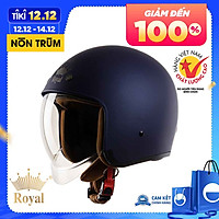 Nón bảo hiểm 3/4 ROYAL M139 có kính âm màu XANH MỰC NHÁM