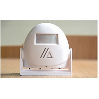 Chuông báo khách, báo trộm cảm biến hồng ngoại version 1 (Màu trắng) - Tặng kèm đèn pin bóp tay mini