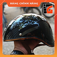 Mũ Bảo Hiểm ½ Đầu NAPOLI GANGSTER N120 - Màu Đen bóng Free Size (55 -58CM) - BẢO HÀNH 12 THÁNG