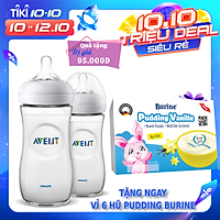 Bộ 2 bình sữa Mô phỏng tự nhiên bằng nhựa Philips Avent cho trẻ từ 6 tháng 330ml (SCF696/23)