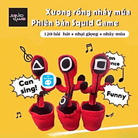 Xương Rồng Nhảy Múa Squid Game biết ghi âm và phát lại giọng nói, sử dụng pin sạc USB tiện dụng, kho nhạc 120 bài hát hot tik tok