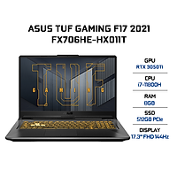 Laptop Asus TUF Gaming F17 FX706HE-HX011T (Core i7-11800H/ 8GB DDR4/ 512GB SSD/ RTX 3050Ti 4GB/ 17.3 FHD IPS, 144Hz/ Win10) - Hàng Chính Hãng