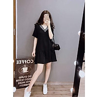 Váy cổ viền trắng đen S&L