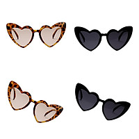 4 Piece Fashion Heart Frame Sunglasses Retro Style Glasses Rave Club Eyewear