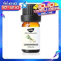 Tinh Dầu Sả Chanh Kobi - Tinh Dầu Thiên Nhiên Nguyên Chất, Tinh Dầu Xông Phòng, Giúp Giảm Stress, Xua Đuổi Côn Trùng Và Khử Mùi Hiệu Quả, Thích Hợp Dùng Với Đèn Xông Và Máy Khuếch Tán Tinh Dầu (5ml)