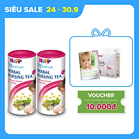 Combo 2 Trà cốm lợi sữa hoà tan HiPP Mama Herbal Nursing Tea 100% thảo mộc, dành cho mẹ sau sinh và đang cho con bú giúp bồi bổ cơ thể, hỗ trợ và tăng cường lượng sữa (2 hộp x 200g)