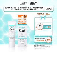 UV Kem Chống Nắng Curel UV Protection Face Cream SPF 30 PA++ (30g)