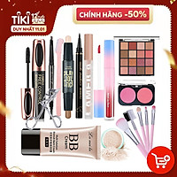 Bộ trang điểm 13 món LaMeiLa Kem BB+Phấn phủ bột+Phấn mắt+Chì kẻ mày+kẻ mắt+Mascara+bút tạo khối 2 đầu+Son kem lì+Phấn má hồng+kẹp bấm mi+Dao tỉa lông mày+Bộ cọ trang điểm+Kem che khuyết điểm bộ makeup đầy đủ set