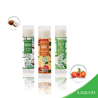 Combo Son Trà Xanh + Son Gấc + Son Dừa Dưỡng Môi, Giảm Thâm, Hồng Môi Milaganics (4.5g / Cây)
