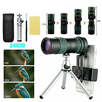 8-24x30mm Monocular Astronomical Telescope Super Telephoto Zoom With Tripod Clip Set Hd Night Vision