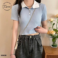 23035 A23035-Áo croptop đũa c.đức 3 cúc VC