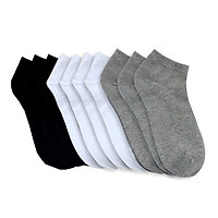 Tất vớ nam cổ ngắn chất liệu cotton đơn sắc trơn 3 màu cơ bản