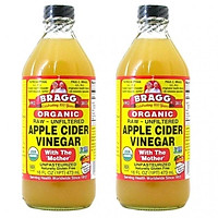 Combo 2 chai giấm táo BRAGG Hữu cơ Nhập khẩu USA chai 473ml siêu tiết kiệm