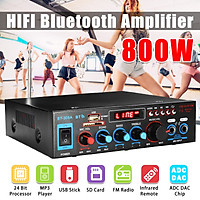 220V 800W bluetooth Amplifier 800W 2CH Home/Car Stereo Remote control Amplifier DJ Mic Receiver Tuner System for Home Amplifier Car
