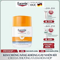 Kem Chống Nắng Cho Da Hỗn Hợp Và Da Thường Eucerin Sun Fluid Mattifying Face SPF 50+ 50ml