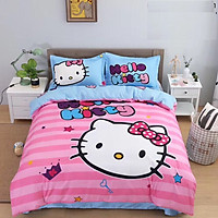 Bộ Chăn Ga Gối Cotton Magic Hello Kity
