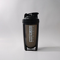 Bình lắc Shaker Wheylabs 600ml màu đen cá tính, hợp phong cách Gymer - Nhựa cao cấp, bền, đẹp