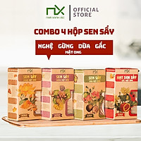 COMBO 4 HỘP SEN SẤY PHỦ VỊ MẬT ONG 65G/100G NAM XANH ( DỪA, NGHỆ, GẤC, GỪNG)