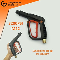 Súng xịt rửa cao áp 3200psi mỏ vịt chỉnh tia dài 20cm ren to M22