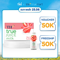 Thùng 24 chai nước uống sữa trái cây dâu tự nhiên TH True Juice Milk 300ml (300ml x 24)