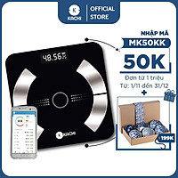 Cân điện tử bluetooth phân tích chỉ số cơ thể Kachi MK223 - Màu đen - Hàng chính hãng