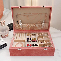 Hộp Đựng Trang Sức Bằng Nhung Cỡ Lớn Phong Cách Retro Trung Hoa Cao Cấp