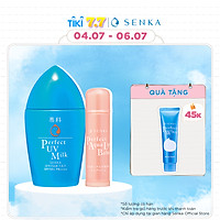 Combo Chống nắng kiềm dầu & Son dưỡng môi Senka (Kem chống nắng UV milk 40ml + Lip Balm 4.5g)