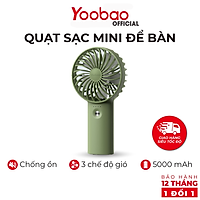 Quạt sạc mini để bàn làm việc YOOBAO F3 Pro 6000/5000mAh Kiêm sạc dự phòng - Bảo hành 12 tháng 1 đổi 1