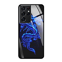 Ốp Lưng Kính Cường Lực Cho Điện Thoại SAMSUNG GALAXY S21 ULTRA - 0270 DRADON02 - Hàng Chính Hãng