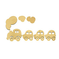 3d Train Cloud Mirror Wall Sticker for Kids Room Wall Decals Golden Color