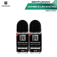 Combo 2 Lăn khử mùi Romano kháng khuẩn & khô thoáng cả ngày 50mlx2 Gentleman