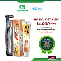 {MỚI} Comnbo Kem đánh răng dược liệu Ngọc Châu 170g + Bàn chải Brulux