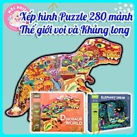 Bộ tranh xếp hình ghép hình Mideer 280 mảnh ghép - Thế giới khủng long MD3083