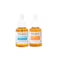 Combo sáng da căng mượt serum Vitamin C + serum Hyaluronic Balance Active Formula 30ml/ chai