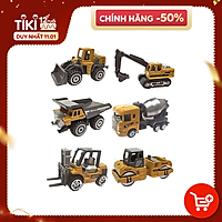 Xe công trình xây dựng bằng kim loại KAVY gồm 6 xe chi tiết sắc sảo, an toàn cho bé, dùng làm đồ chơi trẻ em hoặc trang trí