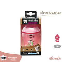 Bình sữa ty siêu mềm tự nhiên Tommee Tippee Closer to Nature 260ml, núm ty đi kèm 3-6 tháng - Hồng