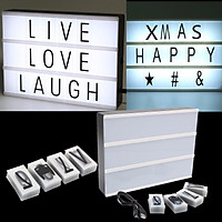 30X22X6cm A4 Cinematic Light Up Message Transparent Card Black Letter LED Light Box Gift